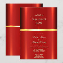 Inbjudan till enkel röd Förlovning