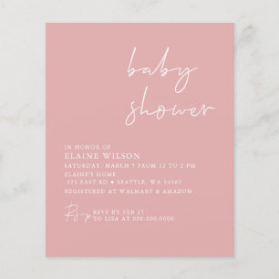 Inbjudan till enkel Rosa Modern Babydusch