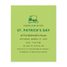 Inbjudan till enkel St patricks day för budget