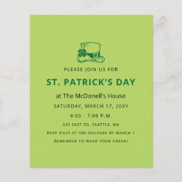 Inbjudan till enkel St patricks day för budget