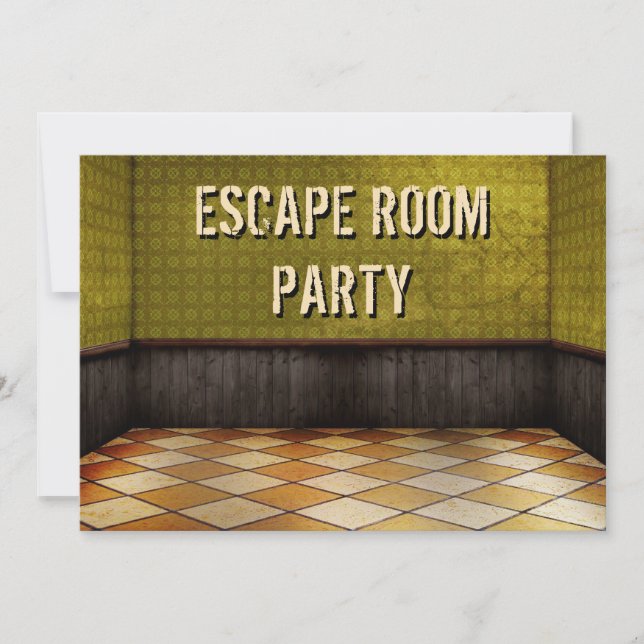 Inbjudan till Escape Room Födelsedagsfest (Framsida)