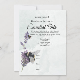 Inbjudan till eterisk olja-klass med lavendel och