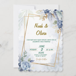 Inbjudan till Etheral Blue Bloom Wedding