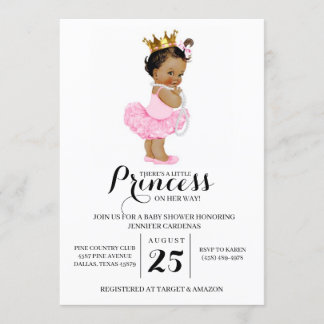 Inbjudan till etnisk prinsessan Baby Shower