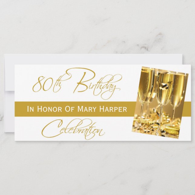 Inbjudan till ett 80:e Födelsedagsfesten Firande (Framsida)