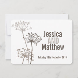 Inbjudan till ett modernt blombrunt bröllop