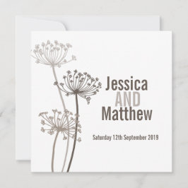 Inbjudan till ett modernt blombrunt bröllop