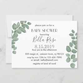 Inbjudan till Eucalyptus Baby Shower