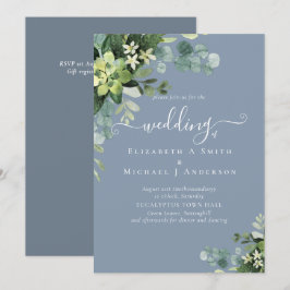 Inbjudan till Eucalyptus Bröllop Watercolor Greene