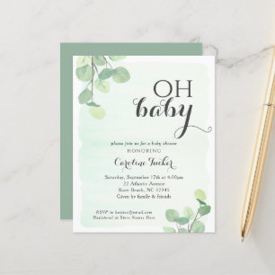 Inbjudan till Eucalyptus Budget OH Baby Shower