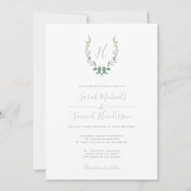 Inbjudan till Eucalyptus Farmhouse Wedding (Framsida)
