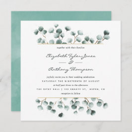 Inbjudan till Eucalyptus Geometric Wedding i vatte