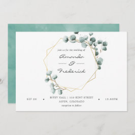Inbjudan till Eucalyptus Geometric Wedding i vatte