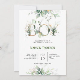 Inbjudan till Eucalyptus Greenery Baby Shower