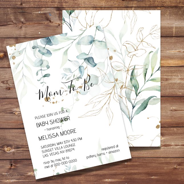 Inbjudan till Eucalyptus Greenery Baby Shower (Skapare uppladdad)