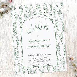 Inbjudan till Eucalyptus Greenery Elegant bröllop