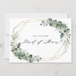 Inbjudan till Eucalyptus Greenery Maid of honor