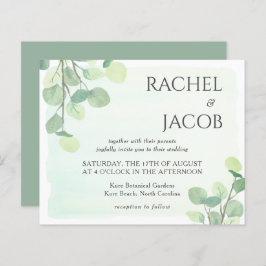 Inbjudan till Eucalyptus Greenery Watercolor Weddi
