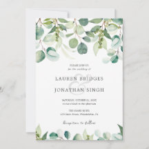 Inbjudan till Eucalyptus Greenery Wedding