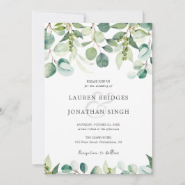 Inbjudan till Eucalyptus Greenery Wedding