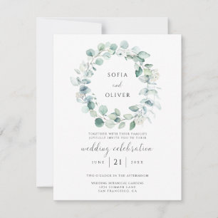 Inbjudan till Eucalyptus Greenery Wedding