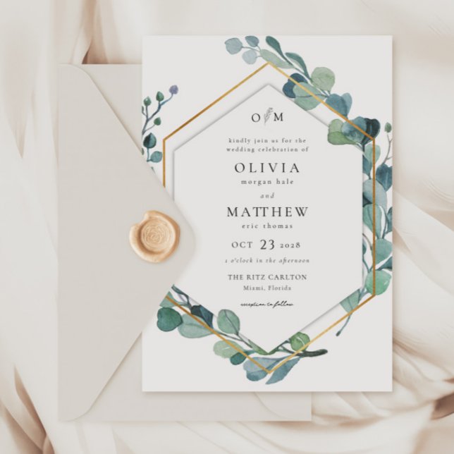 Inbjudan till Eucalyptus Greenery Wedding (Skapare uppladdad)