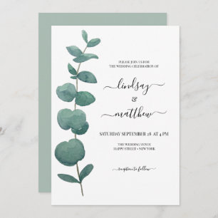 Inbjudan till Eucalyptus Greenery Wedding