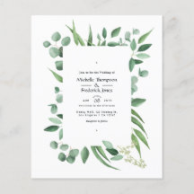 Inbjudan till Eucalyptus Greenery Wedding