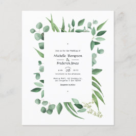Inbjudan till Eucalyptus Greenery Wedding Flygblad