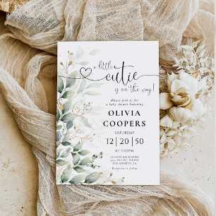 Inbjudan till Eucalyptus Löv Greenery Baby Shower