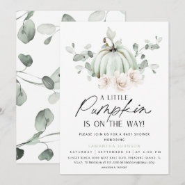 Inbjudan till Eucalyptus Pumpkin Baby Shower