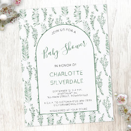 Inbjudan till Eucalyptus Watercolor Baby Shower