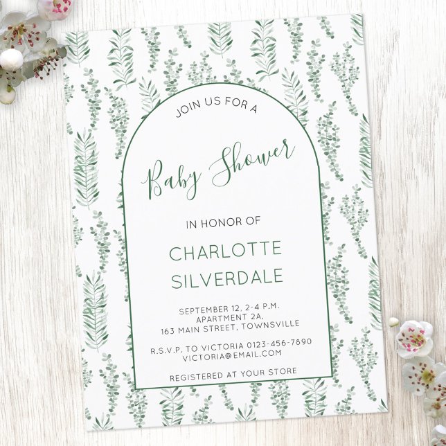 Inbjudan till Eucalyptus Watercolor Baby Shower (Skapare uppladdad)