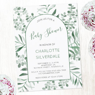 Inbjudan till Eucalyptus Watercolor Baby Shower
