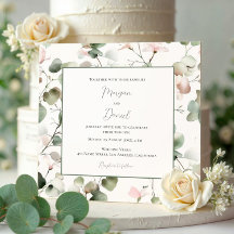 Inbjudan till Eucalyptus Watercolor Foliage Weddin