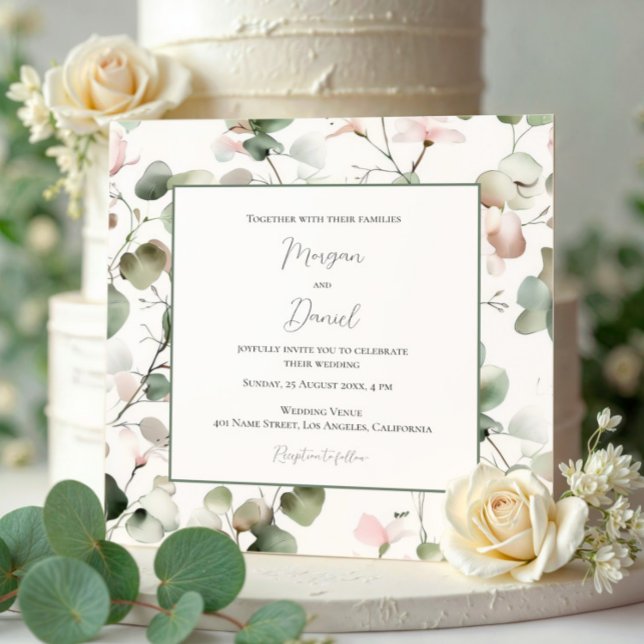 Inbjudan till Eucalyptus Watercolor Foliage Weddin (Skapare uppladdad)