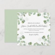 Inbjudan till Eucalyptus Wedding Rustic Greenery B