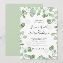 Inbjudan till Eucalyptus Wedding Rustic Greenery B