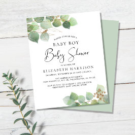 Inbjudan till eukalyptus Boy Baby Shower