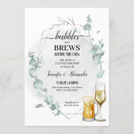 Inbjudan till eukalyptus Bubbles & Brews Shower