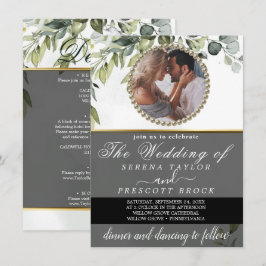 Inbjudan till eukalyptus Greenery Photo Wedding