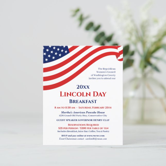 Inbjudan till evenemanget för den politiska finans (Stående Fram)