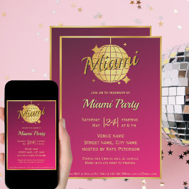 Inbjudan till evenemanget Miami strand disco boll 