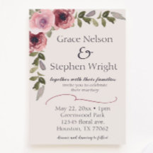 Inbjudan till evenemanget Watercolor Rosa Flower B