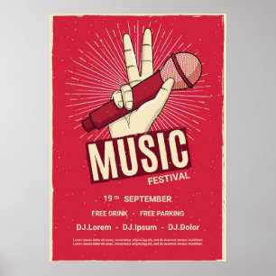 Inbjudan till evenemangsmeddelande för musikkonser poster