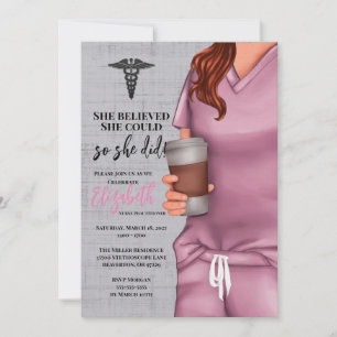 Inbjudan till examen från Pink Scrubs sjukskötersk