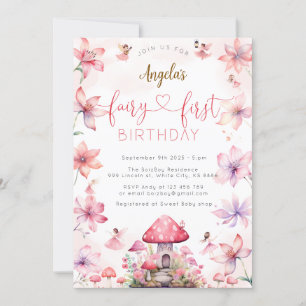 Inbjudan till Fairy First Birthday Magic Party