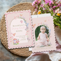 Inbjudan till Fairy First Pastel Girl Birthday