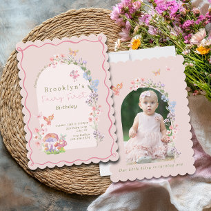 Inbjudan till Fairy First Pastel Girl Birthday