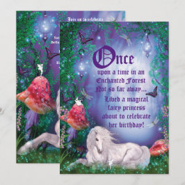 Inbjudan till Fairy Unicorn Forest Party